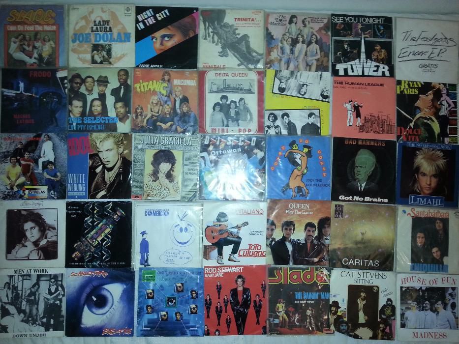 Lote de discos de vinil vários singles (venda individual)