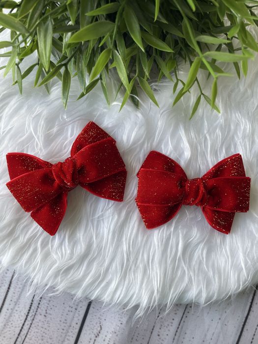 Świąteczne kokardki na spinkach