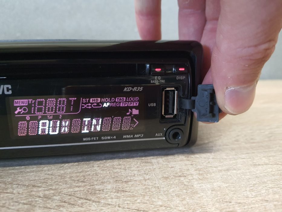 Radio Samochodowe JVC KD-R35 USB CD z MP3 AUX 4x50W RCA dla wzmacniacz