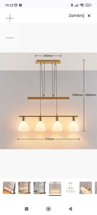 Lampa wisząca Lindby Simeon, kolor mosiądz, szkło, 73 cm, E14