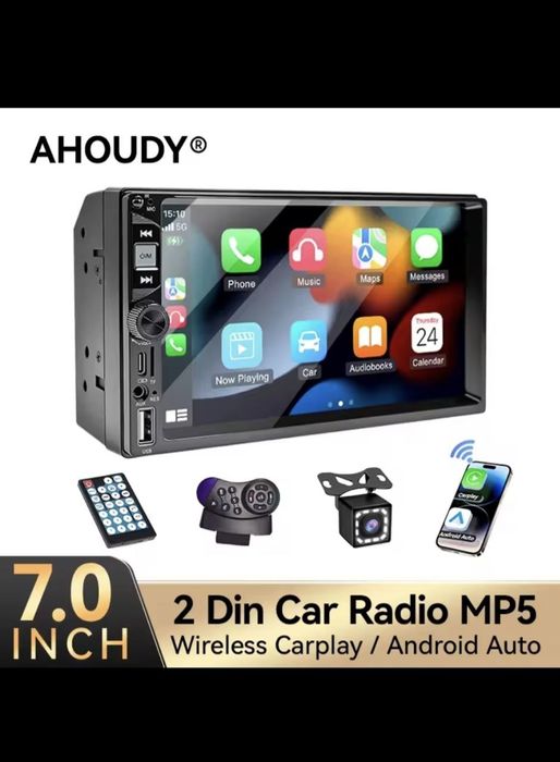 Автомагнитола 7"Carplay/Android Auto+Камера Заднего Вида+Кнопки на Рул