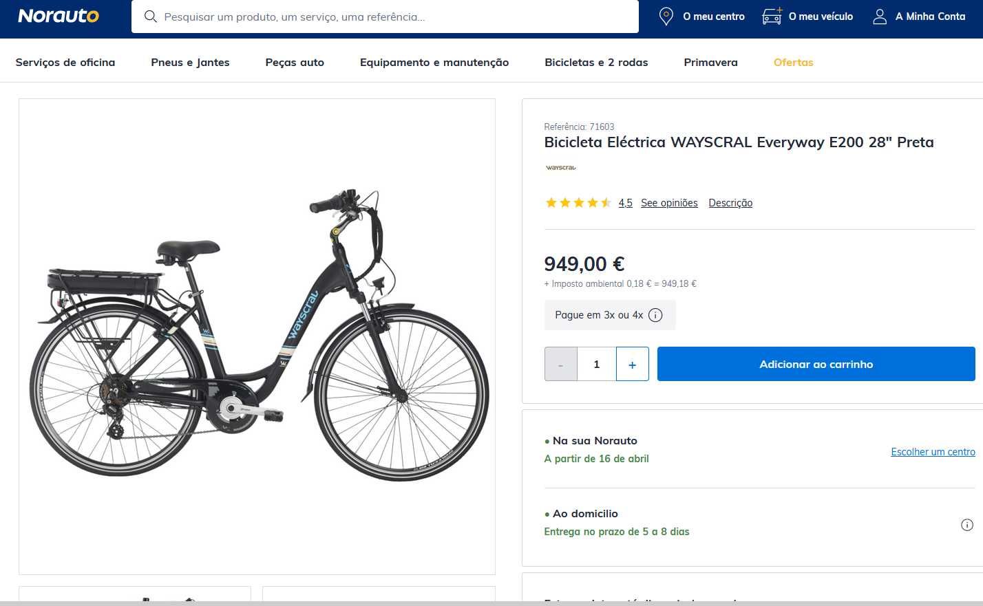 Bicicleta eletrica como nova