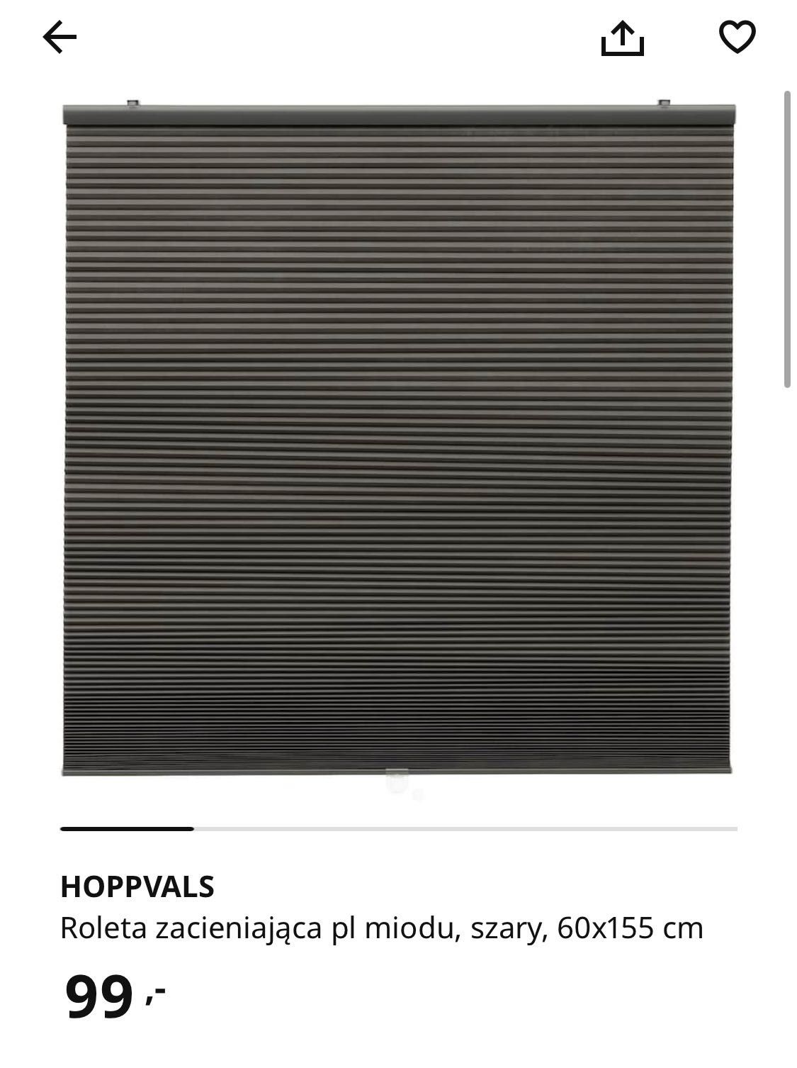 Rolety IKEA Hoppvals 60x155cm