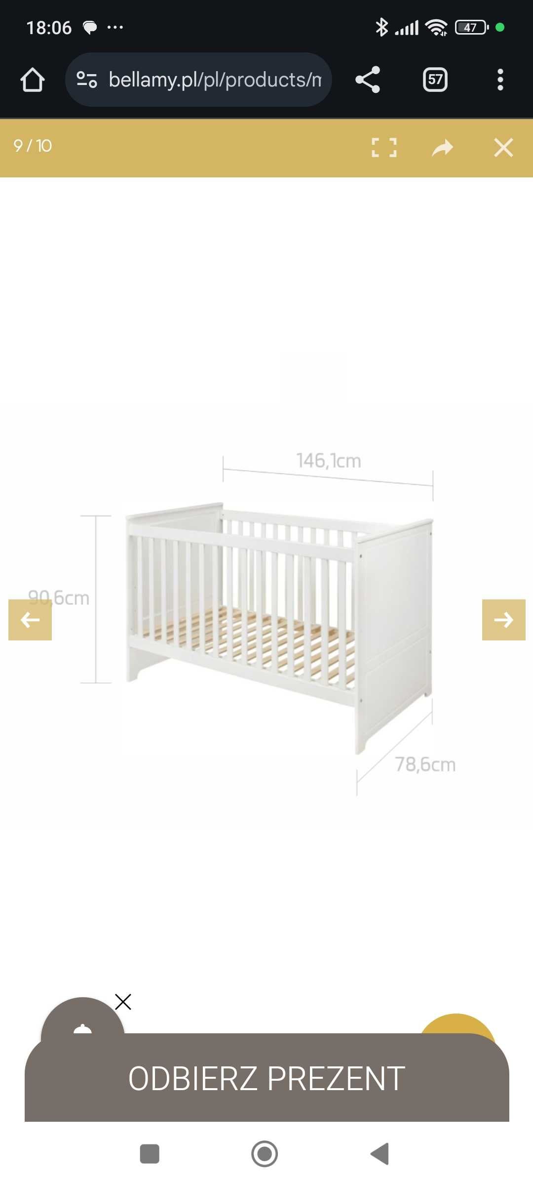 Łóżeczko Bellamy Marylou 70x140 z materacem Rucken