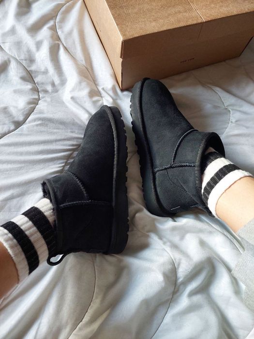 Угги Мужские UGG Ultra Mini Black (Замша)