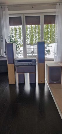 Kolumny i subwoofer firmy Magnat oraz amplituner Kenwood