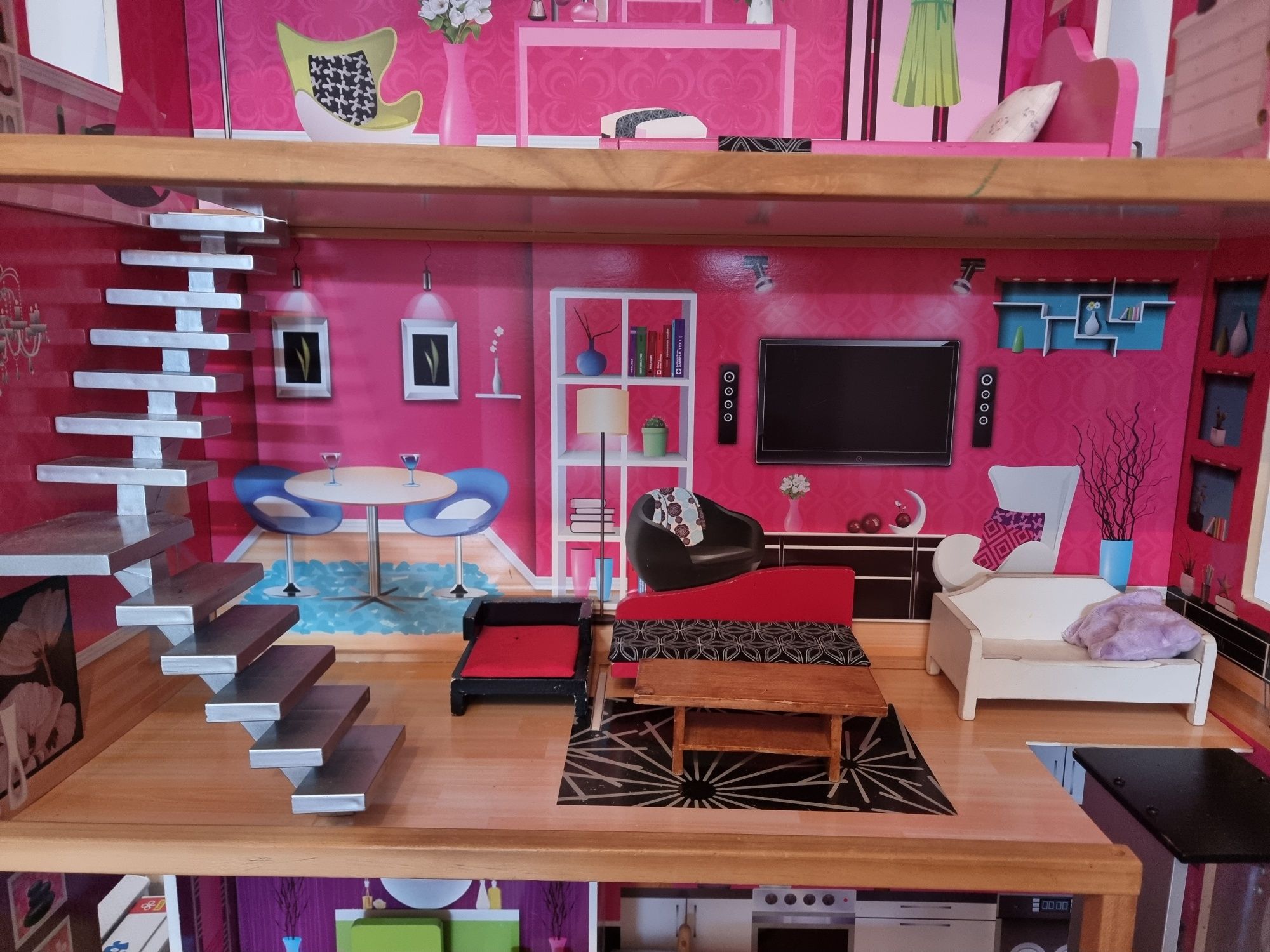 Domek Barbie EcoToys Malibu Residence z windą – 115 cm