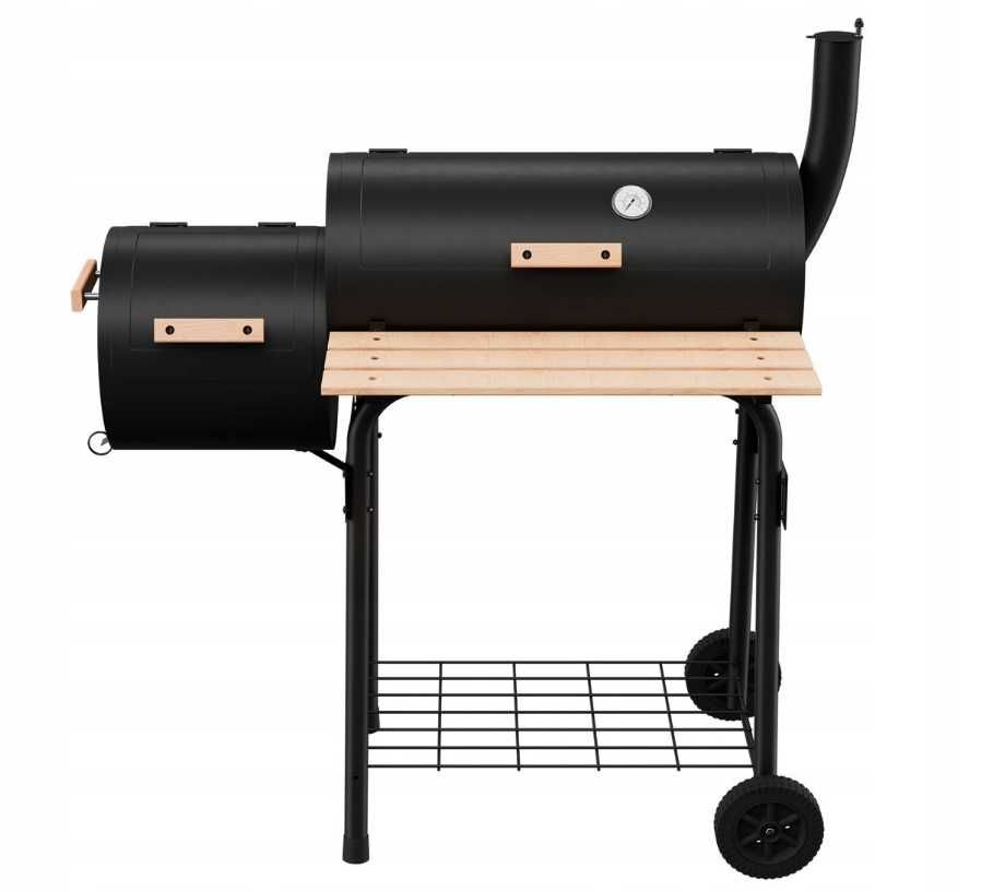 GRILLMEISTER Grill węglowy z wędzarnią termometr pokrywa półka ruszt