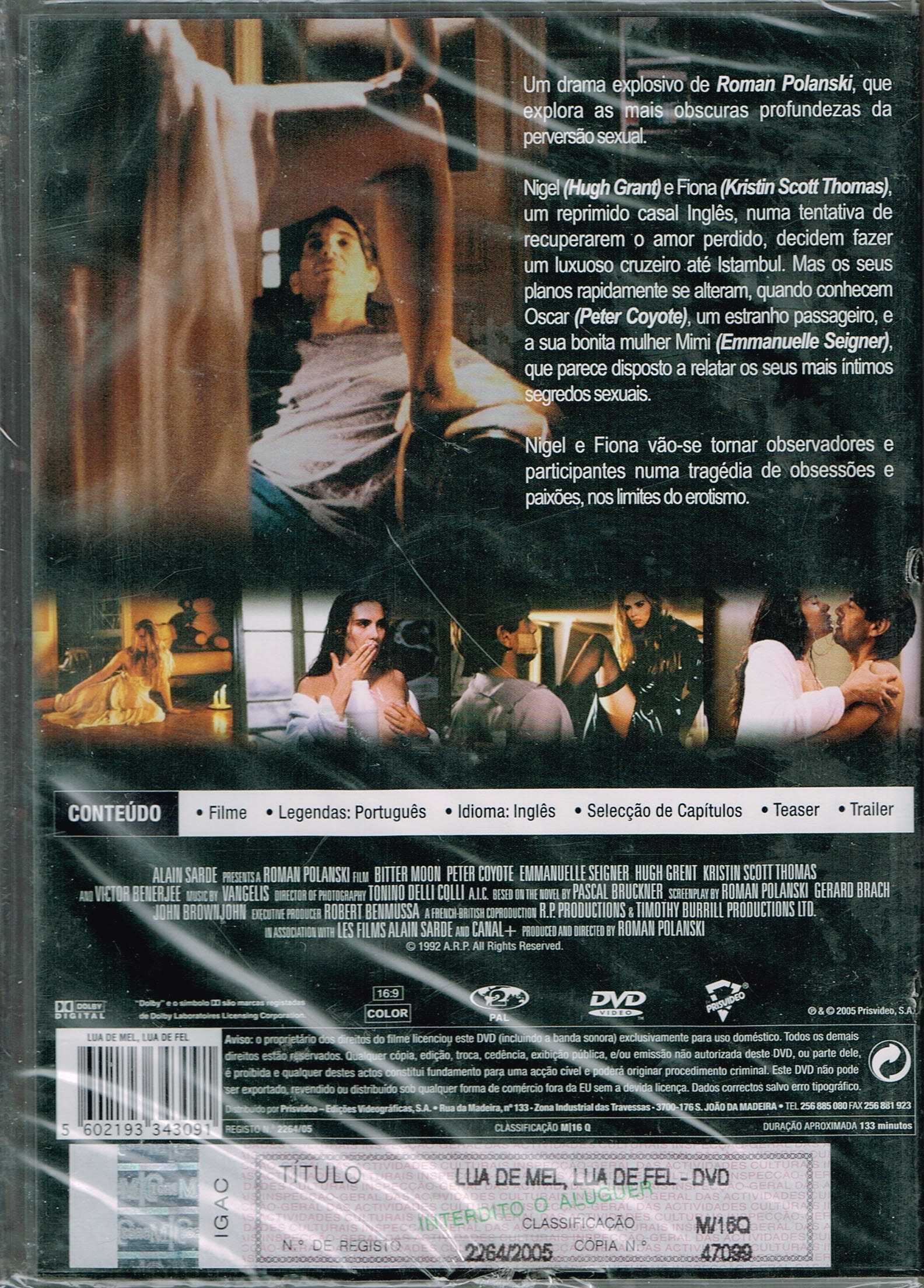 Filme DVD: Lua de Mel, Lua de Fel (Polanski) - NOVO! SELADO!