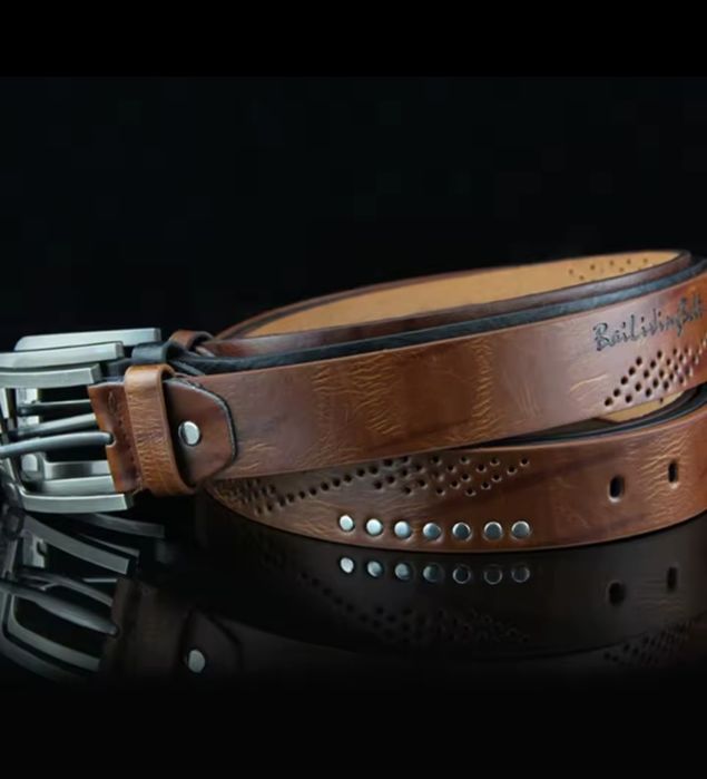 Nowy Pasek kowbojski metalowa klamra 120.cm metalowe cwieki