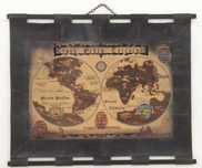 Mapa Mundo em pele genuina 114cm x 97cm