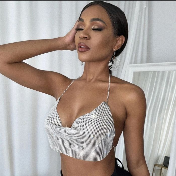 Эротический сексуальный топ блестящий кальчуга