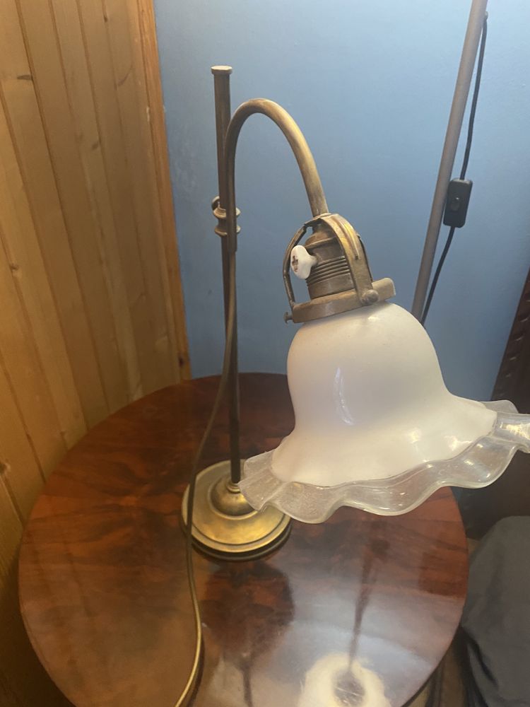 Stara lampa mosiężna regulowana wysokość