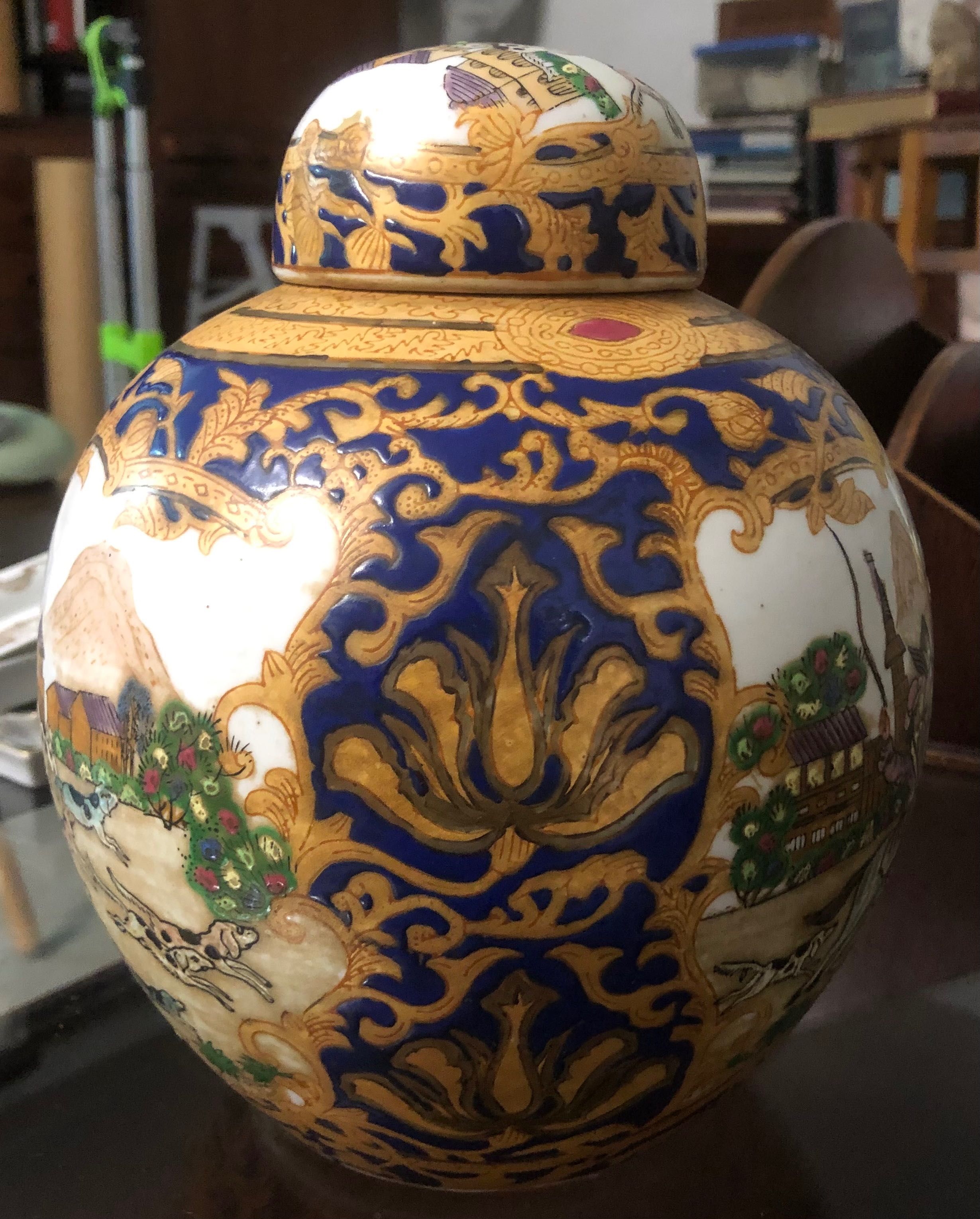 Taça Decorativa em Cloisonné, Pote de Porcelana Oriental e Compoteira