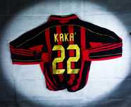 Vintage / Retro Nowa Czerwono-Czarna Koszulka «Kaka Milan» Roz: S