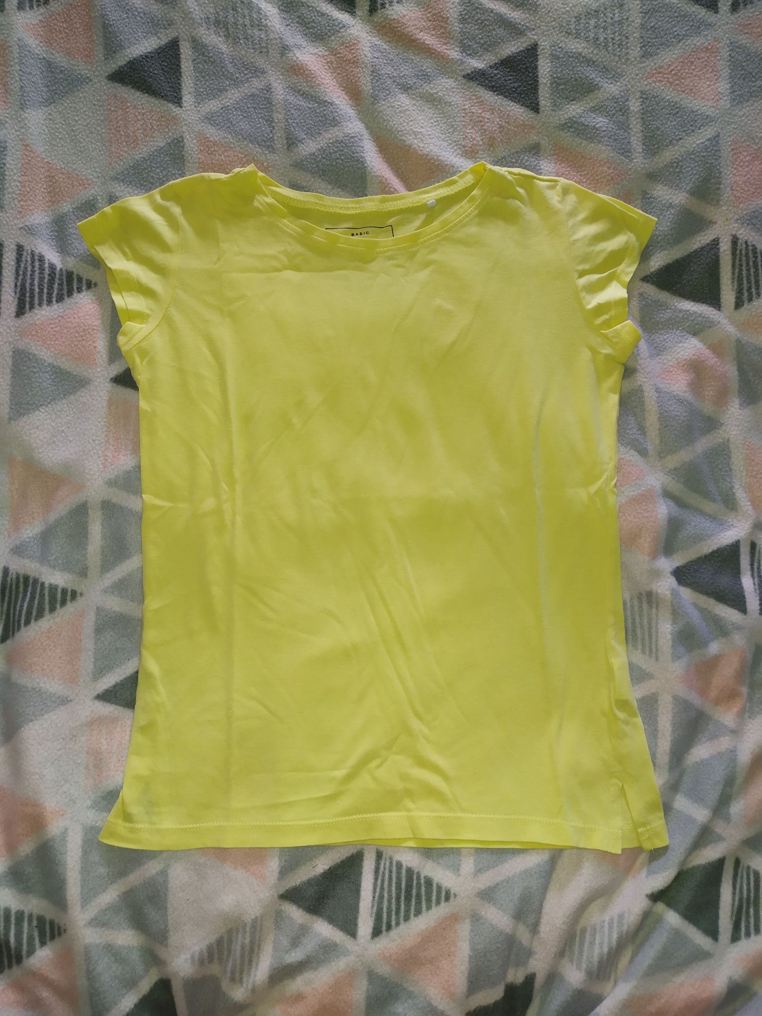 Żółta koszulka top sinsay xs 34 basic
