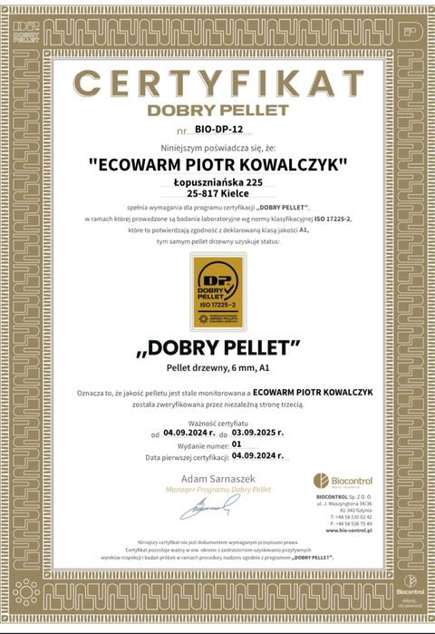 Ekogroszek Krolewski 27 Mj/kg, Pellet Olczyk