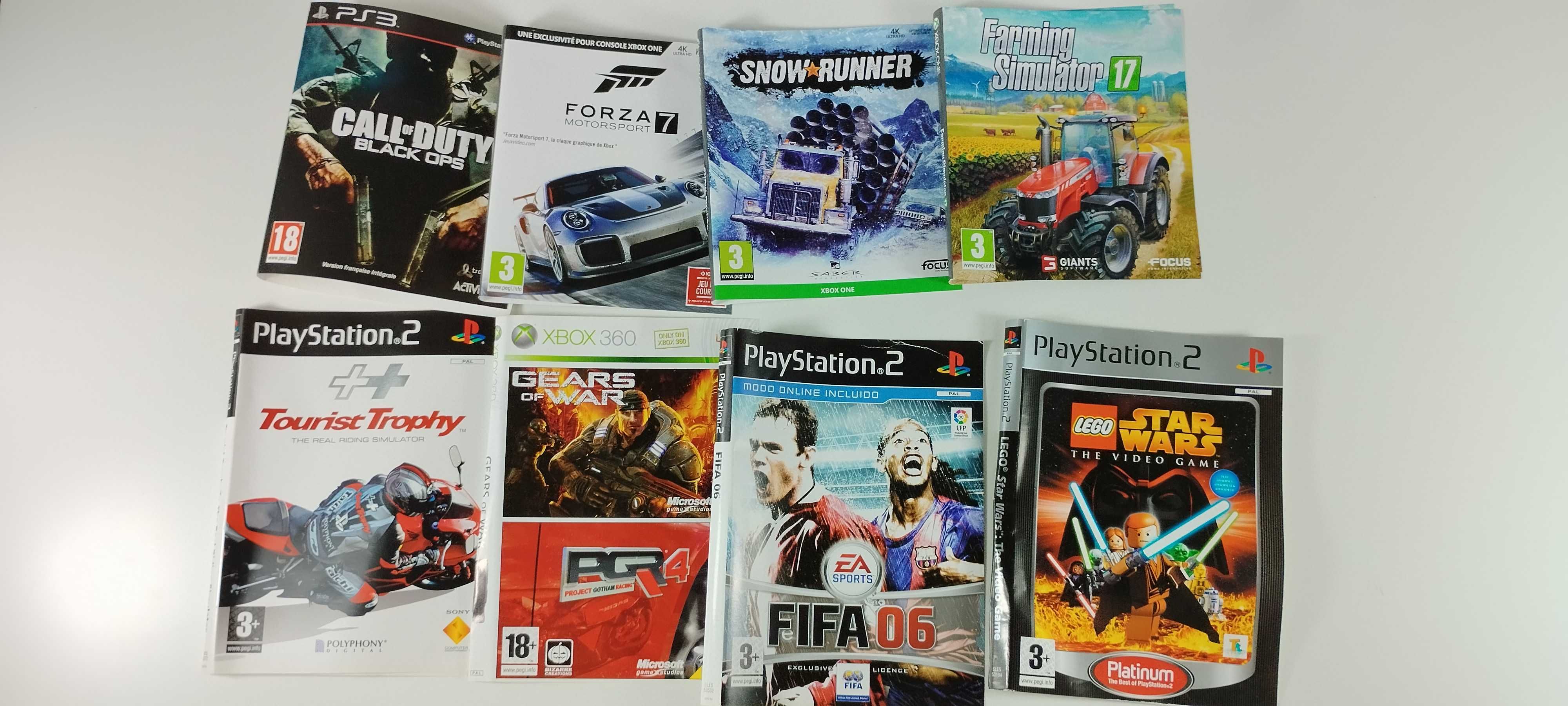 Lote de Jogos com e sem caixa, capas e manuais