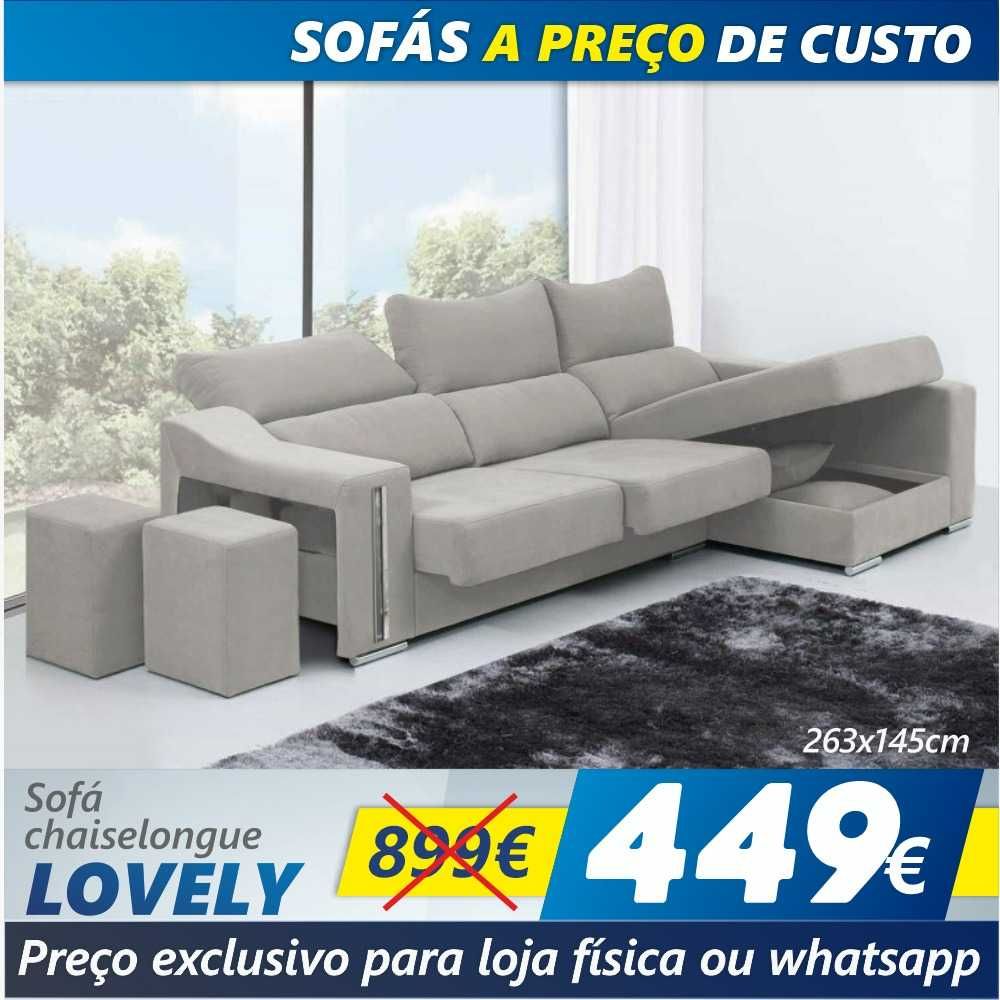 Sofá Chaise Long Lovely (263x145cm)