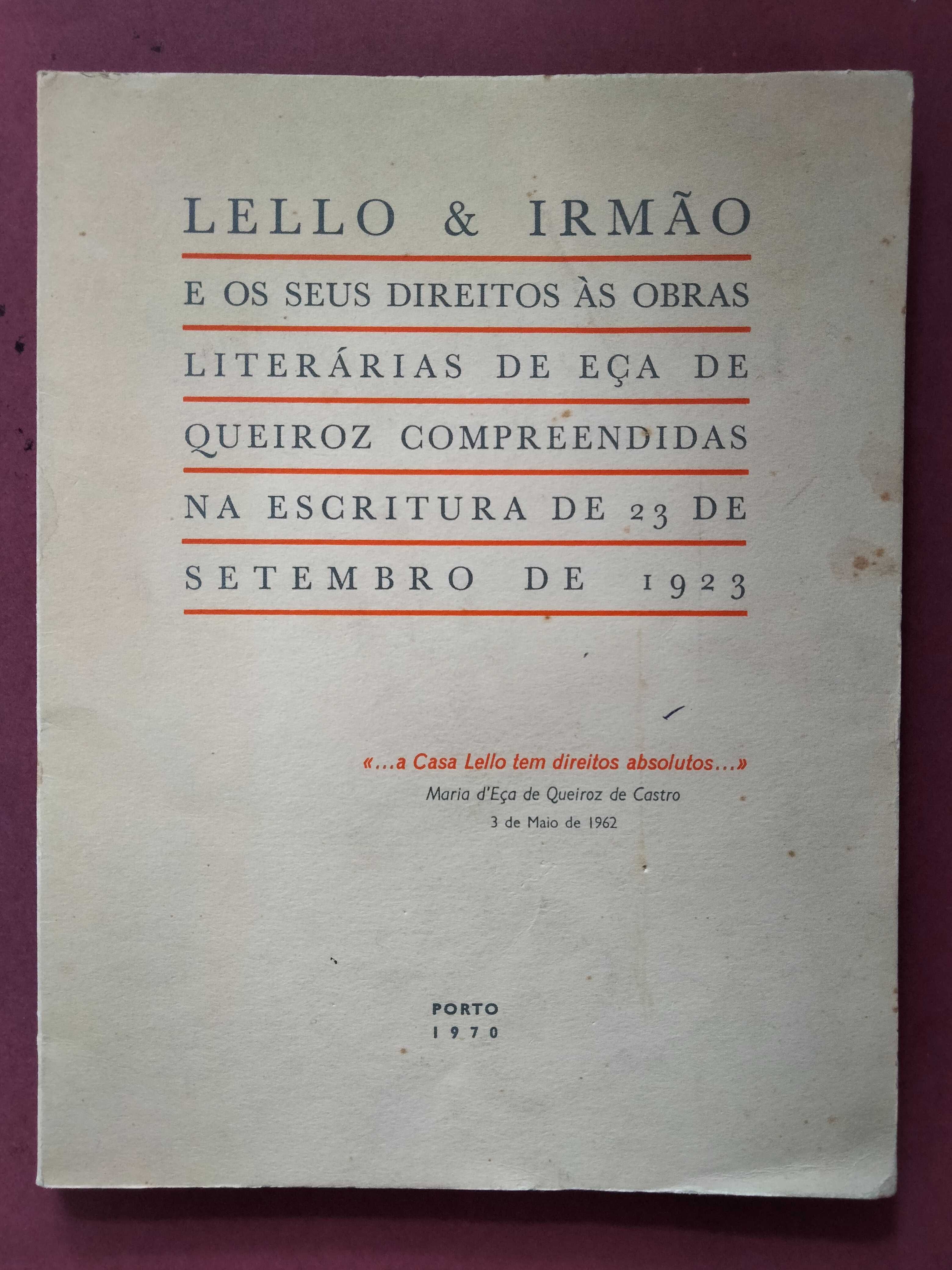Lello e Irmão e os seus Direitos às Obras Literárias de Eça de Queiroz