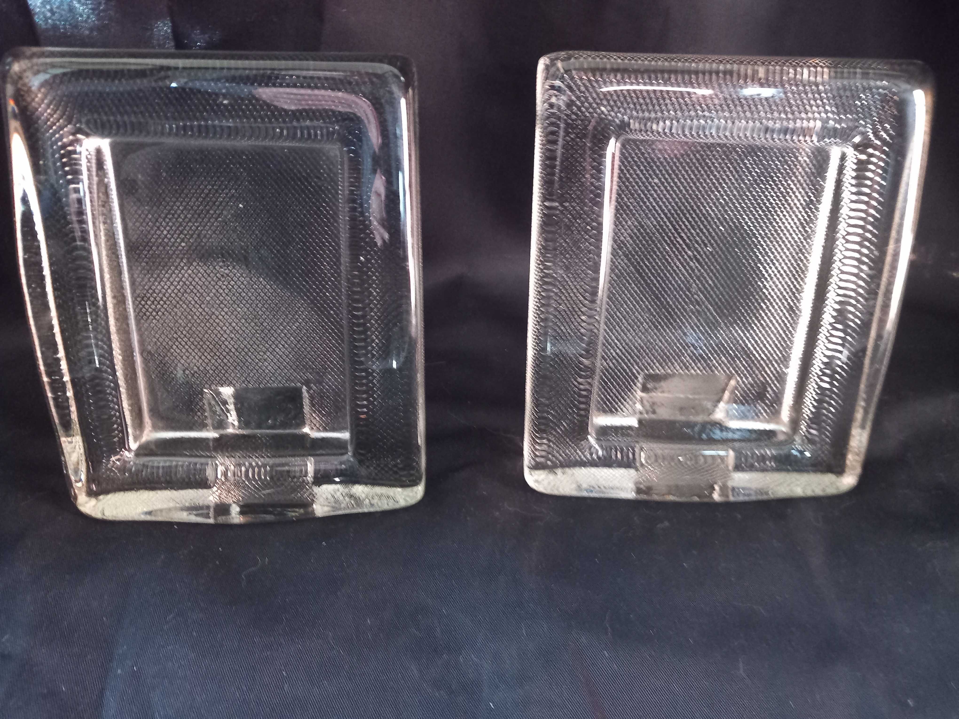 Par de Molduras vintage MIKASA Art Deco vidro pesado transparente,1980