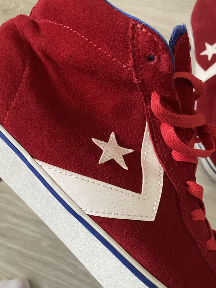 Красные Замшевые кеды ботинки Converse