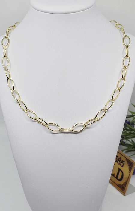 Złoty łańcuszek splot ankier dmuchany damski próba 585 14k