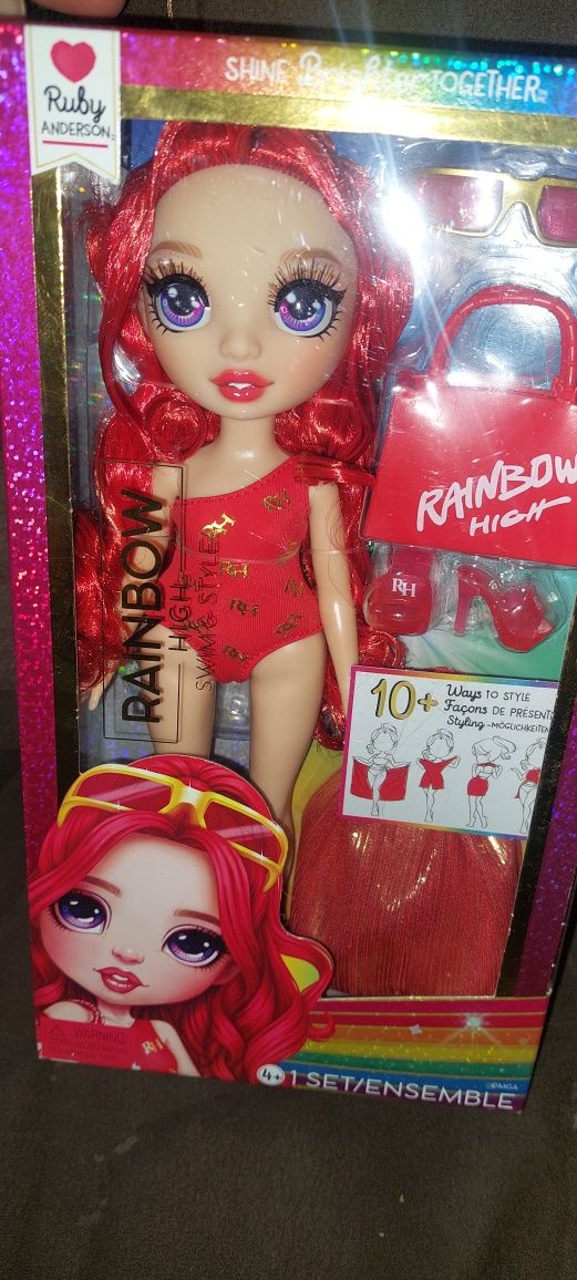 Lalka Rainbow High Ruby Anderson, lalka plażowa z 10 akcesoriami
