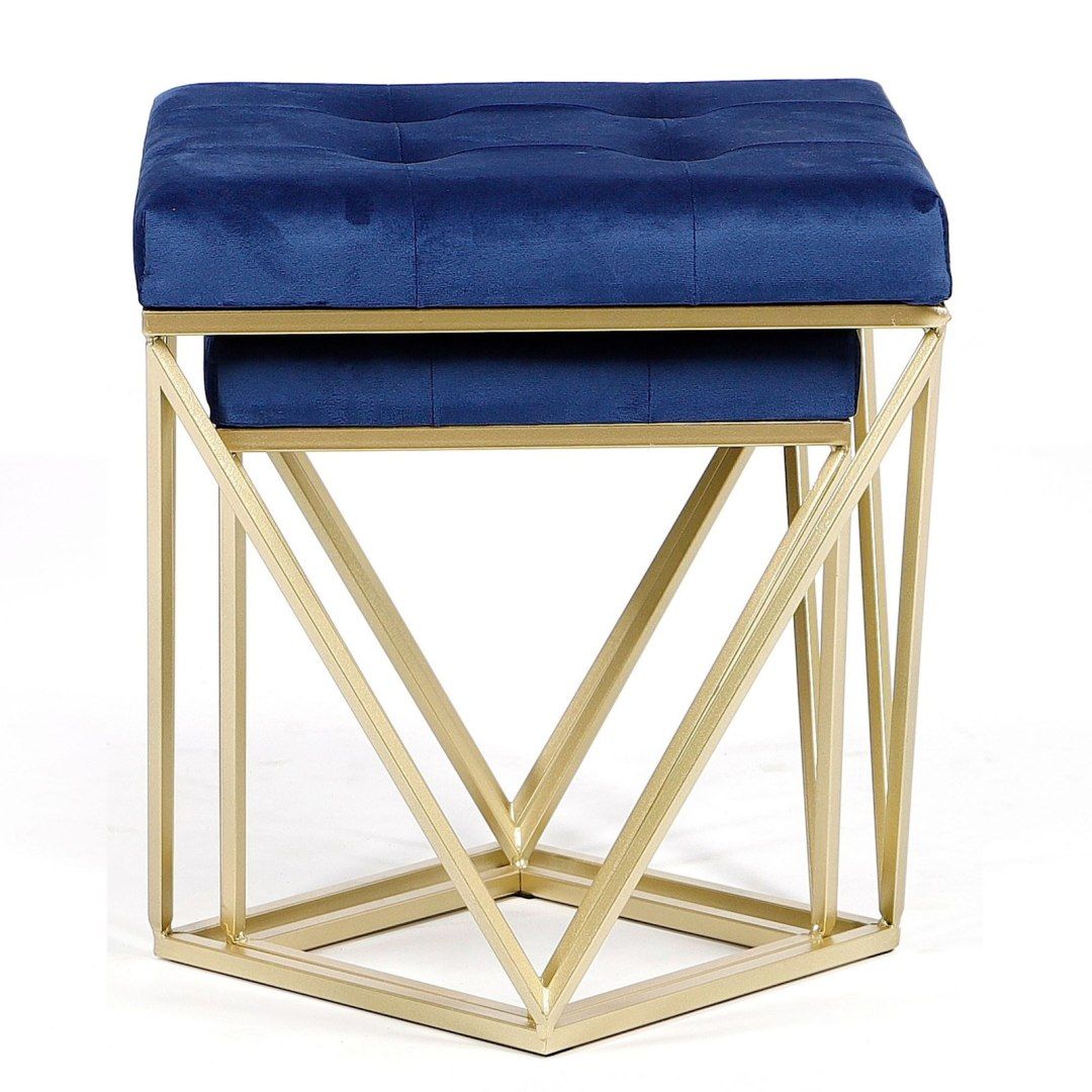 Siedzisko  pufa krzesło taboret java s/2 niebieski/zł h=38,5/45cm