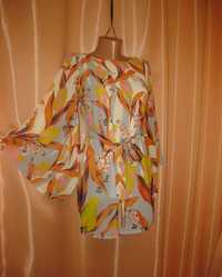 Шикарная нарядная туника платье пляжное apricot длинный рукав