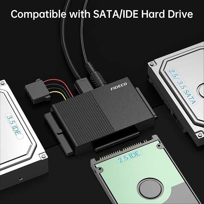 FIDECO USB 3.0 Dysk twardy Adapter dla 2,5 cala HDD/SSD