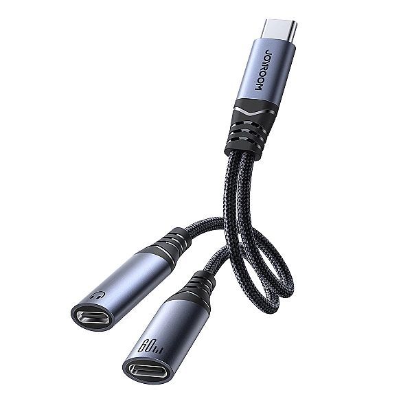 Adapter Dac 2w1 Joyroom Sy-c03 Usb-c do 2x Usb-c - czarny