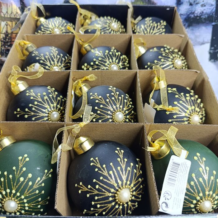 12 шт Новорічний декор прикраса чорний шар скляний іграшка куля скло