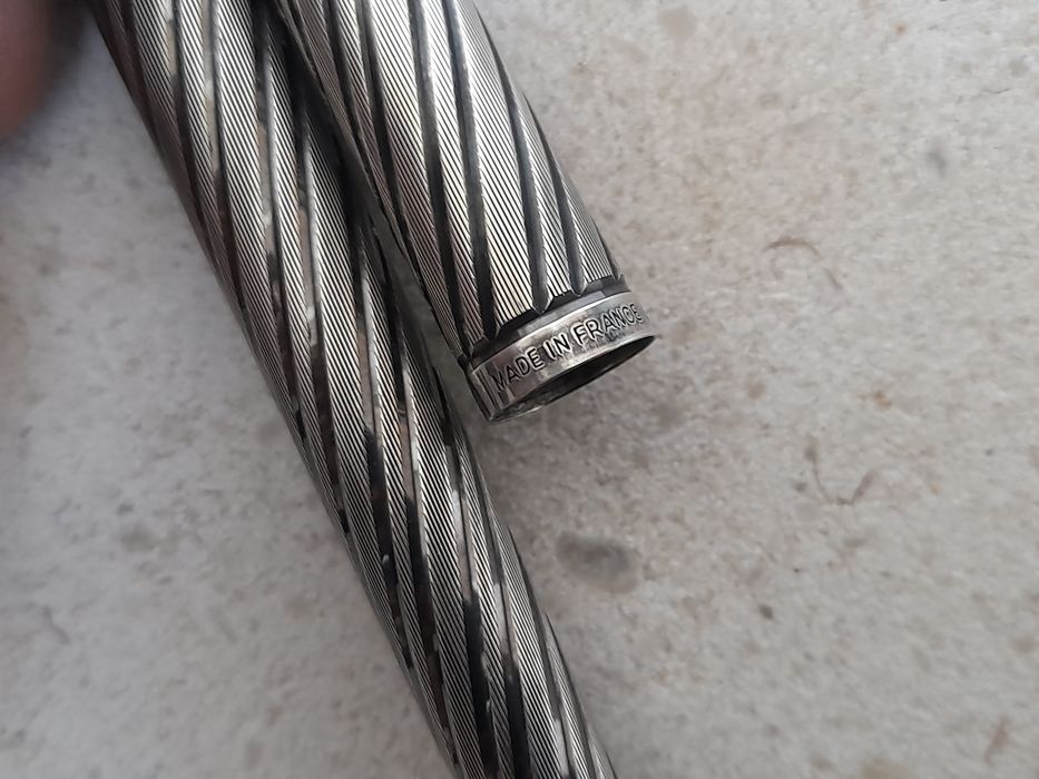 Caneta tinteiro Parker 180 Torceide prateada rara