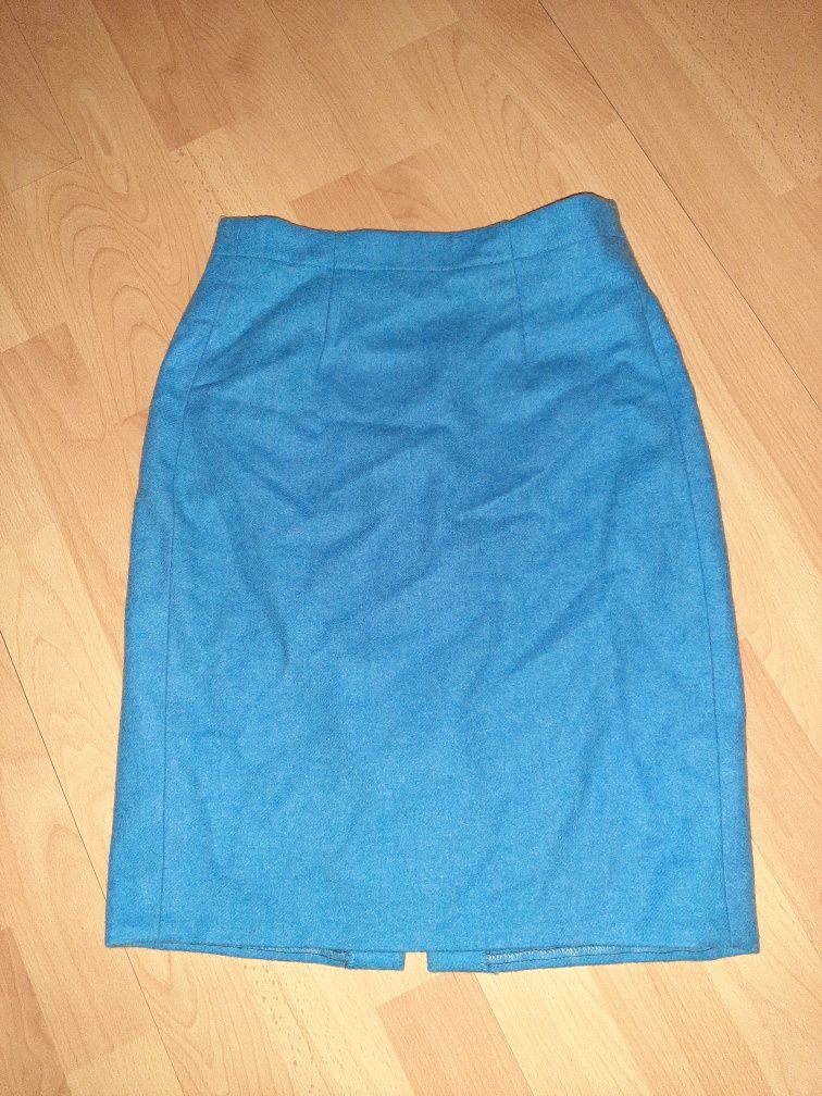 Niebieska spódnica spódniczka mini damska r 34 XS xxs ołówkowa mini