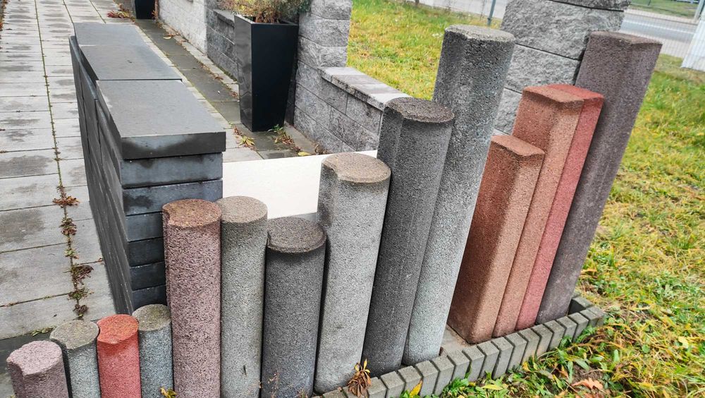 Stół stolik ogrodowy betonowy palisada grill kostka brukowa cegła mur