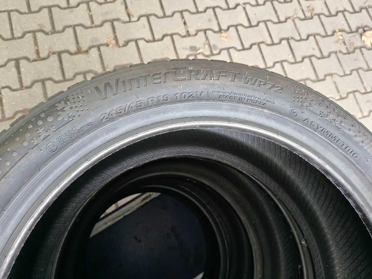 Komplet opon zimowych 19" KUMHO WinterCraft WP72 245/45 R19 XL 102V