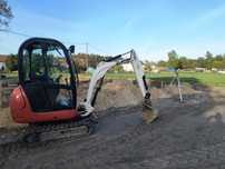 Usługi minikoparka JCB 8018, wykopy, fundamenty, wywrotka
