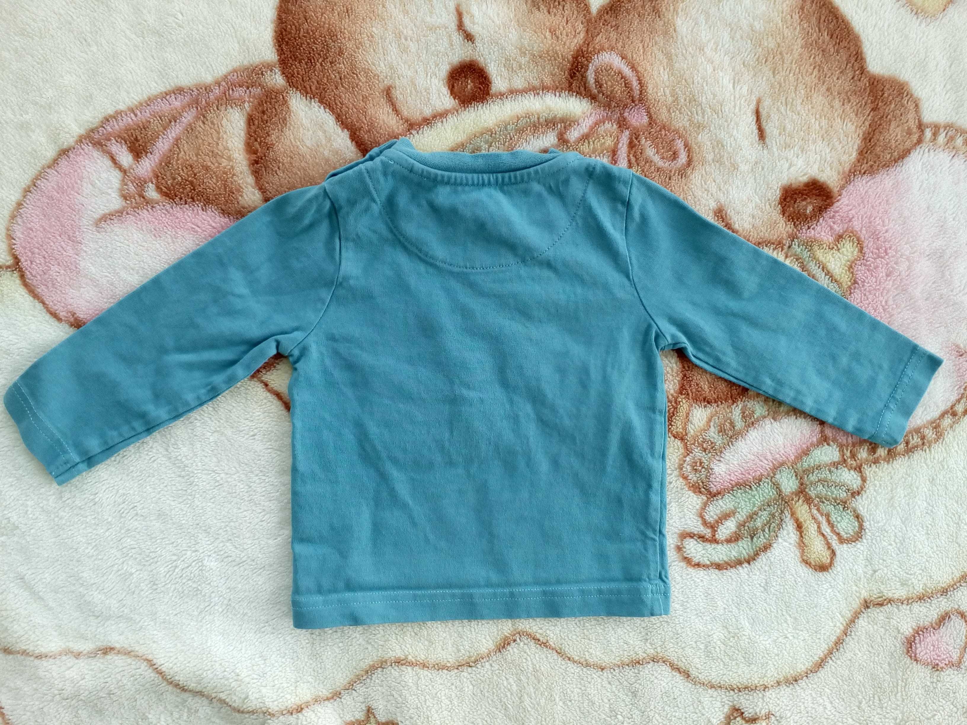 Niebieska bluzka z długim rękawem dźwig koparka Kite 68 jak nowa