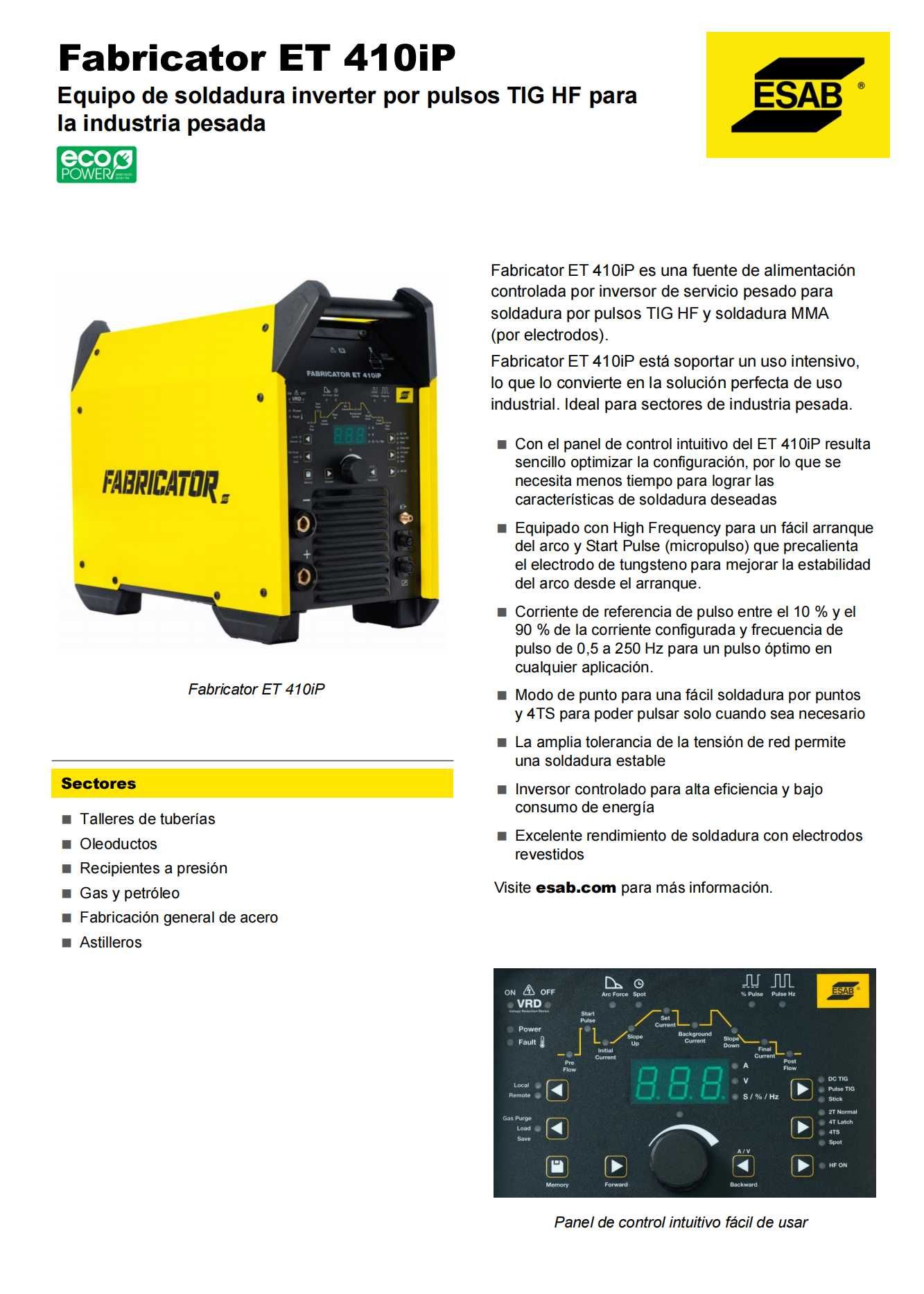 ESAB Fabricator  ET 410iP (máquina de soldar/ Welding machine)