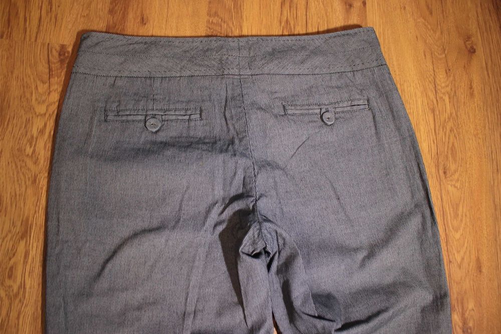 Spodnie Monsoon r. 40 szare eleganckie długie w paski bawełna nowe