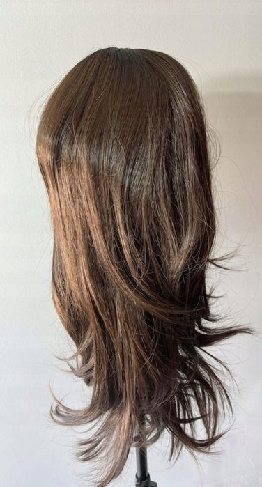 Peruka syntetyczna długie brąz włosy