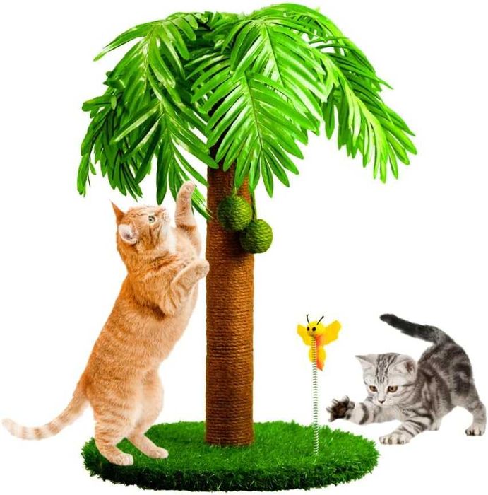 Poste arranhador para gato em forma de palmeira 40 x 68 cm - NOVO