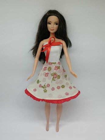 Sukienka dla Barbie suknia ubranko JASNA W KWIATKI nowa!