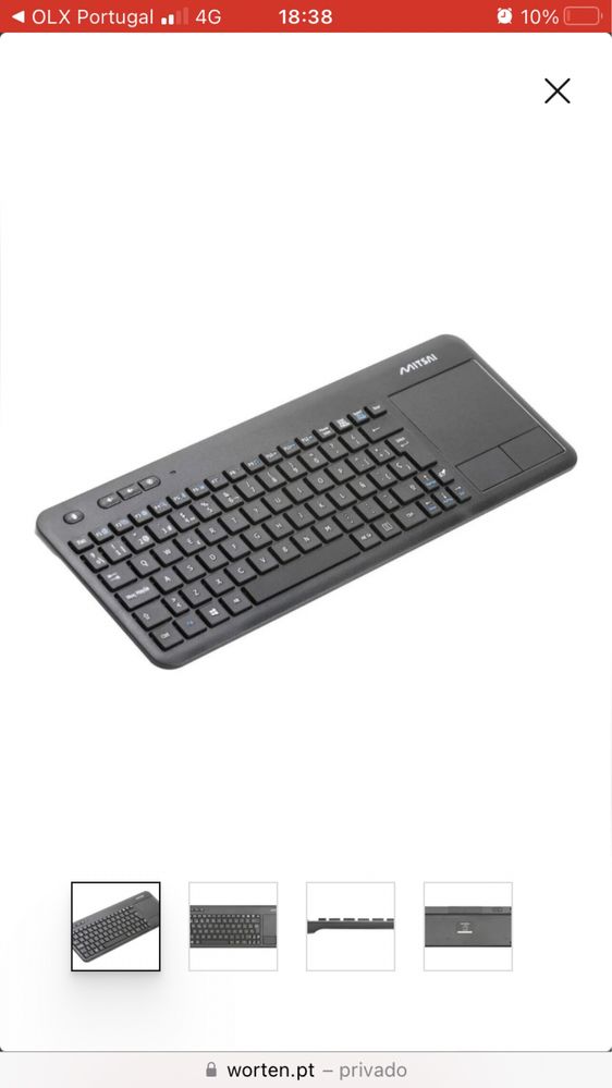 Teclado MITSAI Q500 com rato touch wireless - Novo e embalado