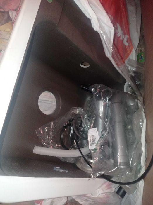 Zlew zlewozmywak Franke Pebel brąz cały zestaw + bateria Senga