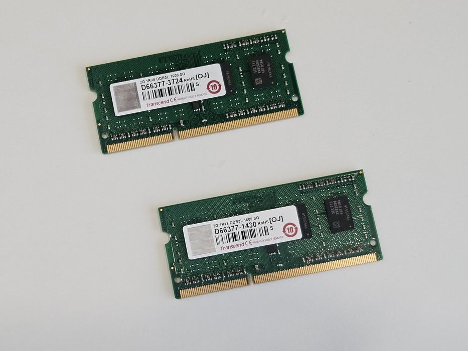 Memória RAM 2x 2GB DDR3L 1600 SO
