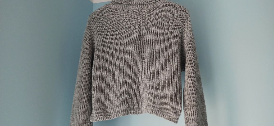 Sweter Sweterek z Golfem Krótki Missguided Szary R. S/M