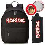 Zestaw Do Szkoły Czarny Plecak + Piórnik + Pin Postać Z Gry Roblox Wzo