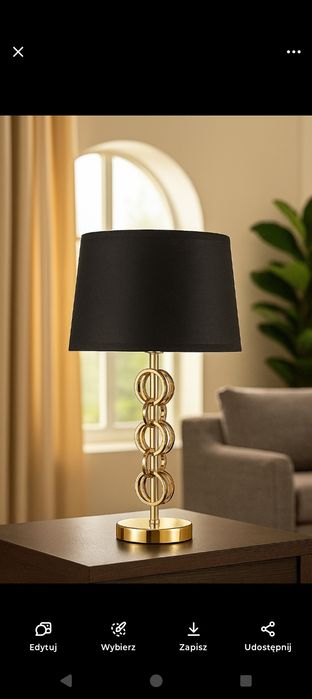 Dwa abażury z lampy home&you czarno złote Glamour